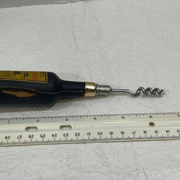 VTG Leather Wine Opener Corkscrew White Horse Blended Scotch Advertising 6.5" - Picture 12 of 15